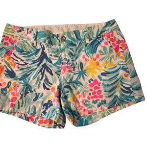 Lilly Pulitzer Women's Serene Blue Tippy Top Cotton The Callahan Shorts Size 6